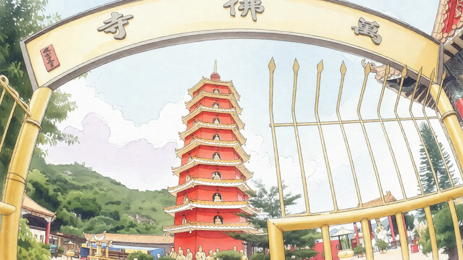 沙田區萬佛寺寶塔